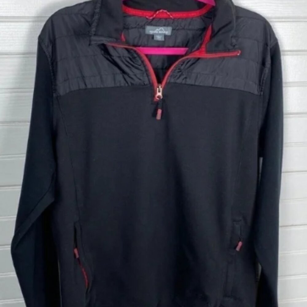 Eddie Bauer Men’s Mixed Media Quilted Pullover Size Medium